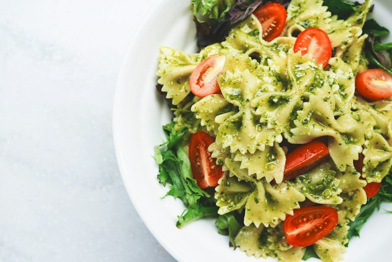 Fresh pasta with herbs
